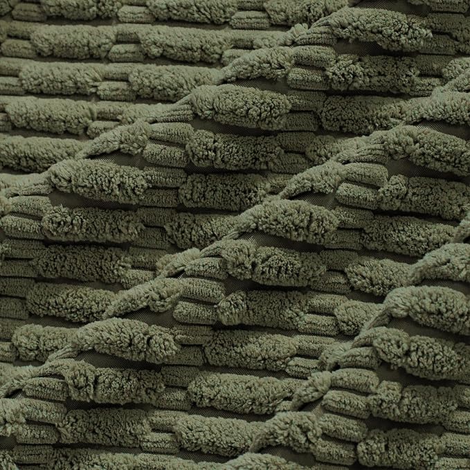 Fancy Homi Decorative Throw Pillow Covers for Bed Couch Bedroom Bench, Soft Corduroy Solid Pillow Case, Rustic Farmhouse Boho Room Decor,36" x 14" (Pack of 1),Olive Green
