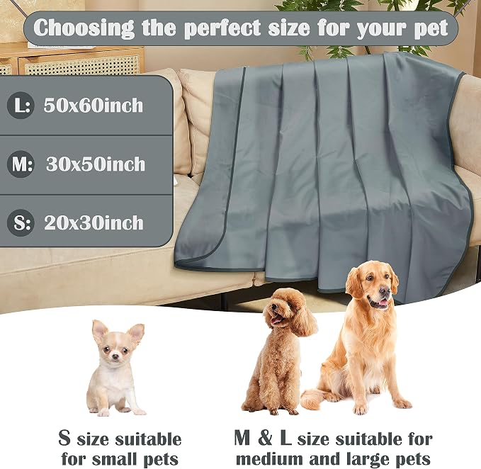 Kritter Planet Waterproof Cooling Dog Blanket, Summer Furniture Protector | 30 x 50 Inch Reversible Mat for Sofa, Bed & Car Seat, Lightweight, Washable & Comfort, Indoor & Outdoor Use for Dogs & Cats