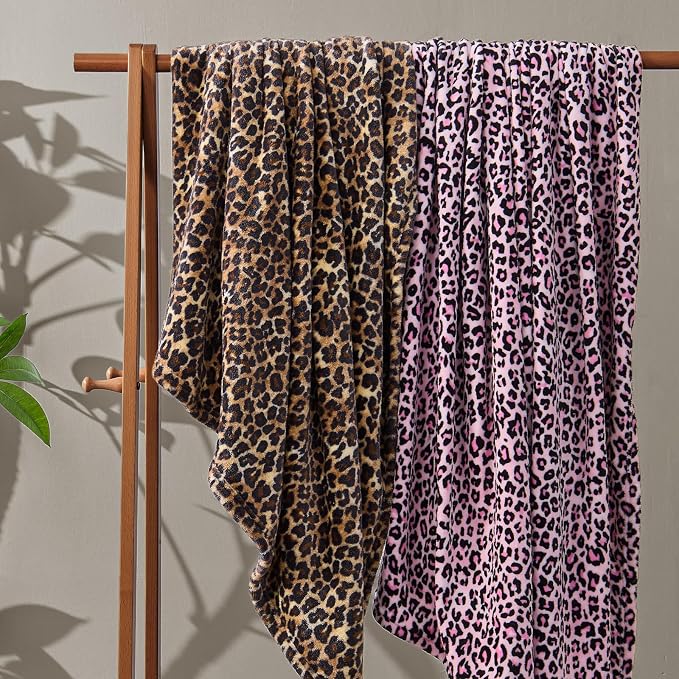 BEDELITE Fleece Blanket Soft Plush Throw for Couch Pink Leopard 50"x60" | Ultra Soft Fleece, Plush Microfiber, Lightweight Warmth, All Season Comfort, Leopard Decor, Machine Washable, Couch Sofa Bed