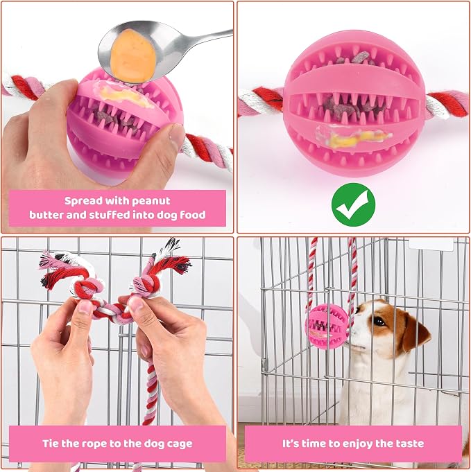 Interactive Dog Toys, Crate Training Aids for Puppies Pink