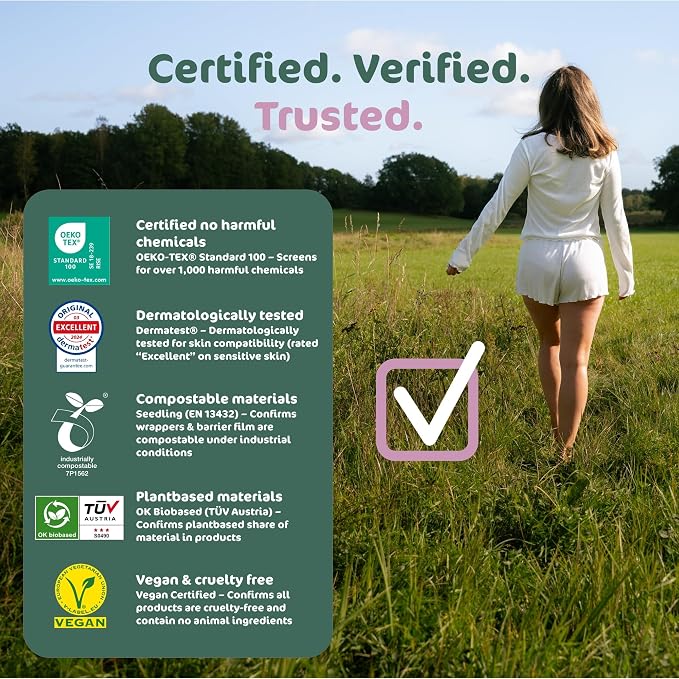 Naty Daily Panty Liners for Women, Normal, Wrapped, 32 Count | 100% Organic Cotton top Sheet, Certified Skin-Safe, Thin, Unscented, Absorbent Protection, Comfortable & Breathable