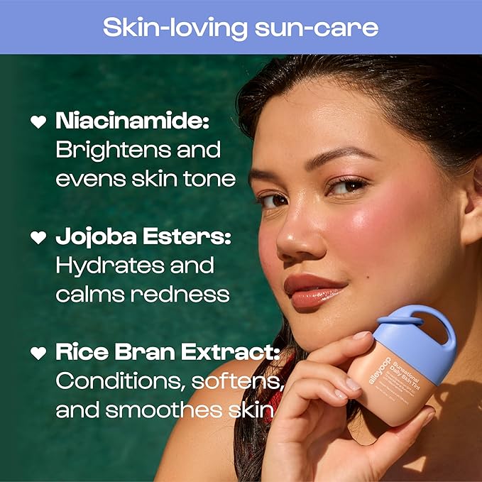 Alleyoop Sunsational Tinted Moisturizer SPF 50 for Face Broad Spectrum – 100% Mineral Face Sunscreen with Jojoba, Hydrating & Soothing Tinted Sunscreen, Vegan & Cruelty-Free (Gleam)
