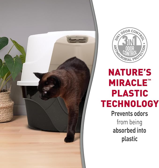Nature's Miracle Advanced Hooded Corner Cat Litter Box with Charcoal Filter
