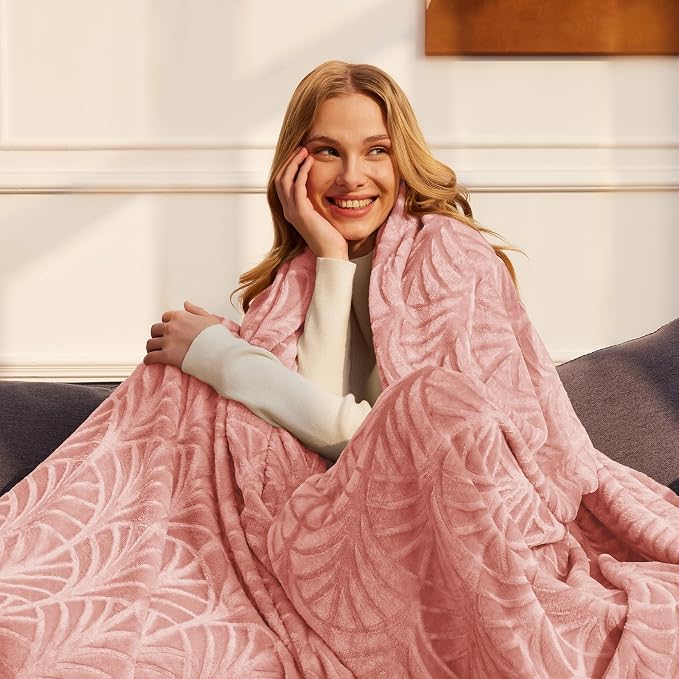 Whale Flotilla Soft Flannel Fleece King Size Bed Blanket, Pink | Cozy Lightweight Breathable Coverlet, Plush Fluffy Bedspread, Vintage Pattern Decorative Blanket for Bed All Season, 90"x104"