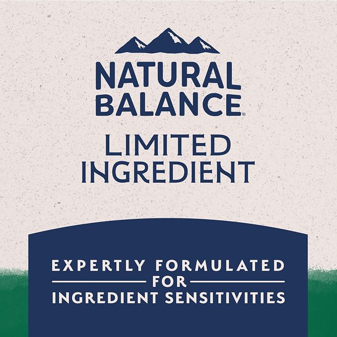 Natural Balance Limited Ingredient Adult Dry Dog Food with Healthy Grains, Lamb & Brown Rice Recipe, 12 Pound (Pack of 1) | Dry Dog Food with Wholesome Grains, Balanced Nutrition for Adult Dogs with Sensitivities, Skin and Stomach Support