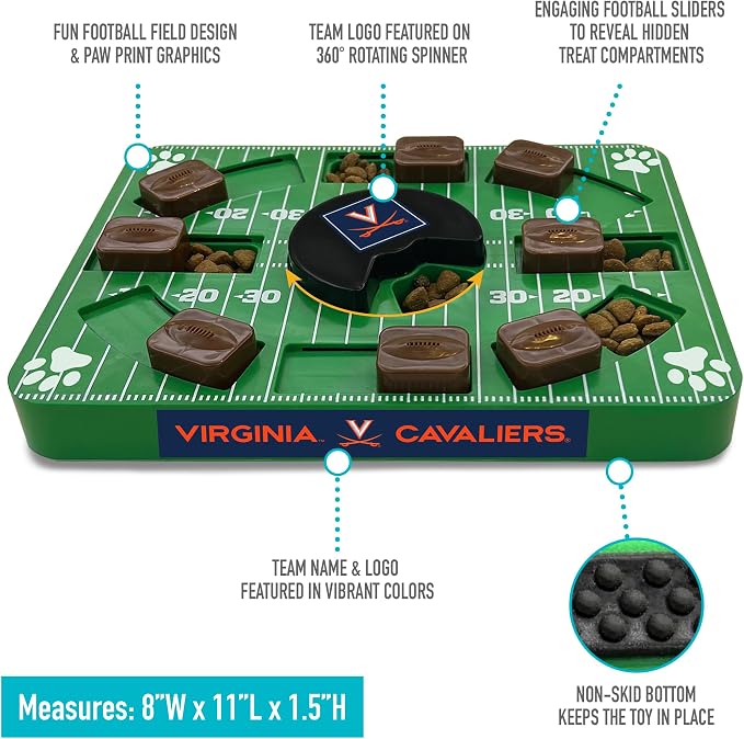 Pets First NCAA Virginia Cavaliers Puzzle Toy, Puzzle Treat Dog Toy, Interactive Dog Treat Toy, Dog Puzzle Feeding Slow Toy