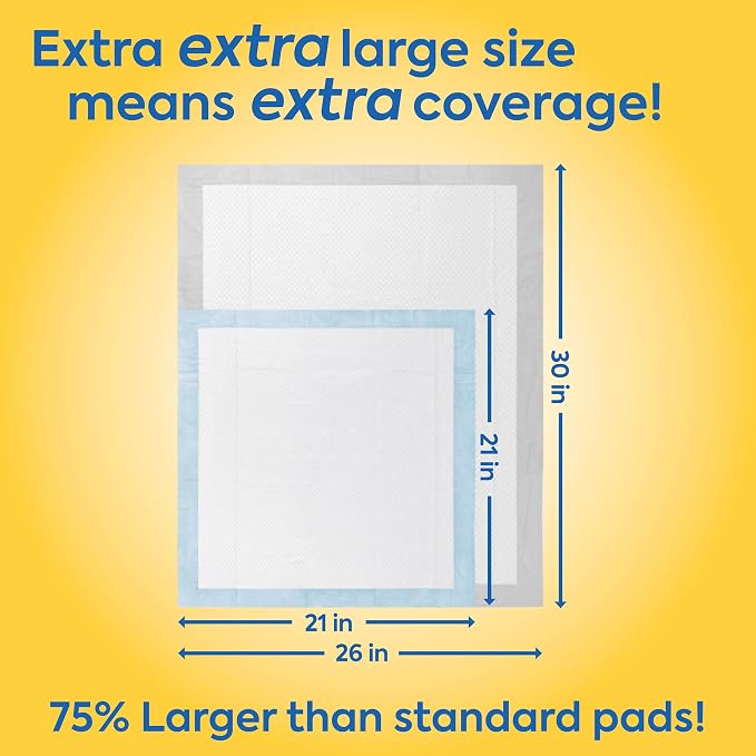 OUT! PetCare XXL Puppy Pads, Heavy Duty Pee Pads for Dogs, 26x30, 30 Count | Dog Pee Pads, Leak Proof, Potty Training, Housebreaking, Heavy Duty, Dog Training Pads, Extra Large, Puppy Essentials