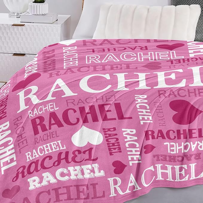Yofair Ships Next Day, Personalized Blanket Gifts for Teen Girls Custom Blanket with Name Flannel Throw Girls Blankets Customized Daughter Gifts for Kids Adult