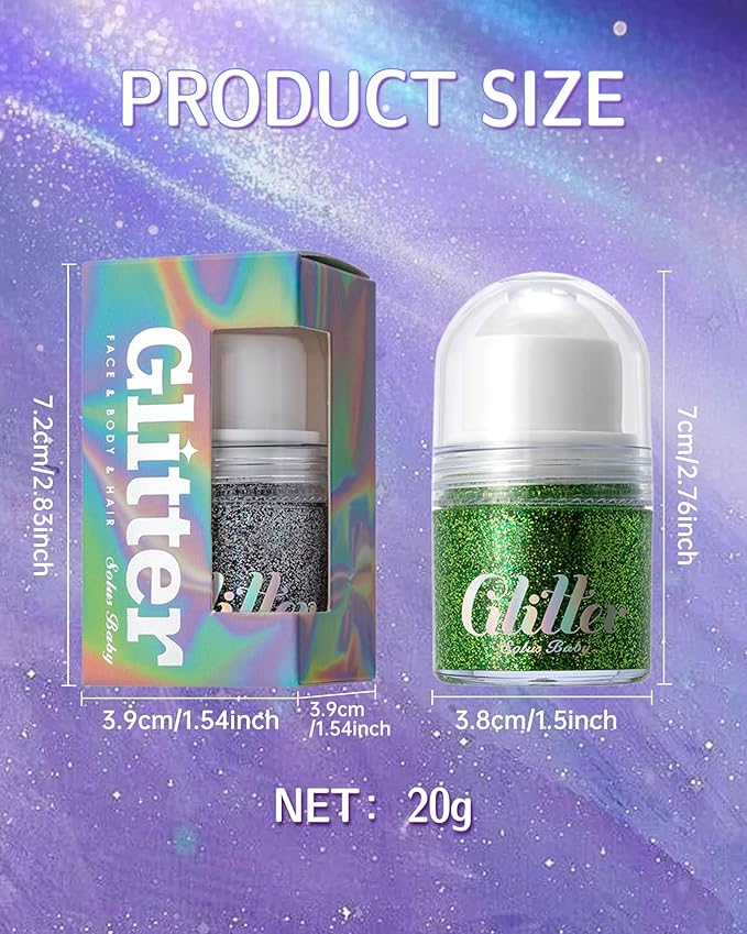 Roll-on face Body Glitter Gel, Holographic Pink Long Lasting Body Glitter Gel for Face Hair, Mermaid Makeup Chameleon Shimmer Sequins, Christmas Festival Party Rave Accessories for Women Gifts-05