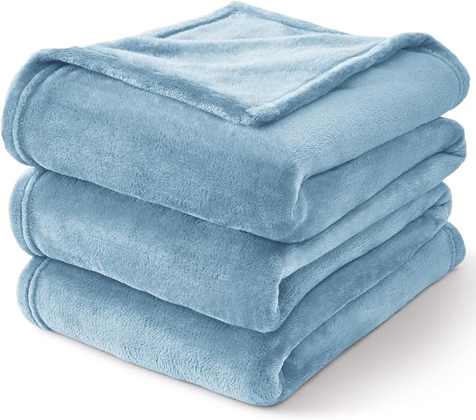 BEDELITE Fleece Blanket Soft Plush Twin Size Blanket Washed Blue 60"x80" | Ultra Soft Fleece, Plush Microfiber, Lightweight Warmth, All Season Comfort, Fade Resistant, Machine Washable, Couch Sofa Bed