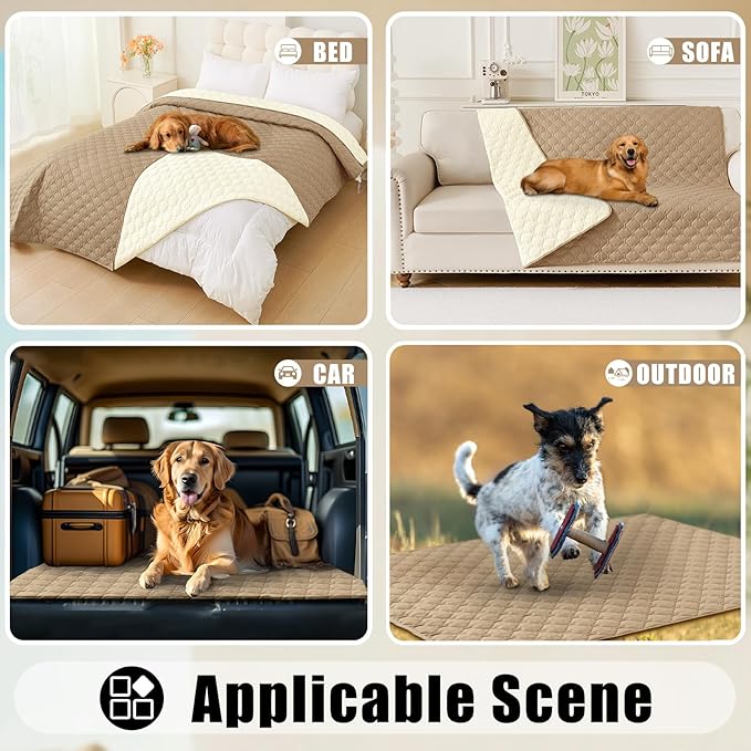 Smiry Waterproof Dog Bed Cover Blanket, Reversible Pet Blanket | Soft Reversible, Washable Leakproof Cats Dogs Couch Cover for Sofa, Couch, Furniture (82x82 Inch)