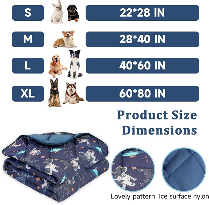 Premium Cooling Mat for Large Dogs - Washable Dog Cooling Throw Blanket，Durable Self Cooling Pet Mat for Cat, Soft Summer Blanket for Hot Weather, 28''x40''