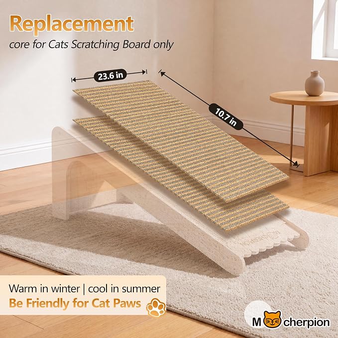 Cork Cat Scratch Pad-2Pcs Replaceable Scratching Mats for Cat Scratchers | Cat Scratch Pad for Cats- 2 Pcs Replaceable Pads-Eco-Friendly Sustainable-Replacement Core for Cats Scratching Board only