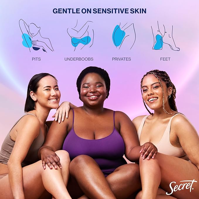 Secret Whole Body Deodorant Dry Feel Cream + Absorbs Sweat for Women, Completely Clean Scent, Aluminum Free Deodorant, 72 HR Odor Protection, 3.0 oz