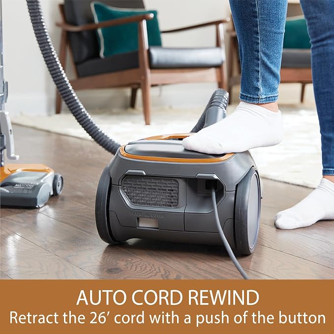 Kenmore BC4040 400 Series Bagged Canister Vacuum Cleaner | Lightweight, 2-Motor System, HEPA Filter, Extended Reach, Auto Cord Rewind with Height Adjustment