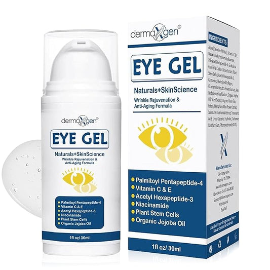 Eye Gel for Dry Eyes – Night Gel with Plant Stem Cells, Matrixyl 3000 & Peptides – Under Eye Gels for Dark Circles and Puffiness | Hydrates for a Smooth, Refreshed Look – 1 Fl Oz / 30 ml