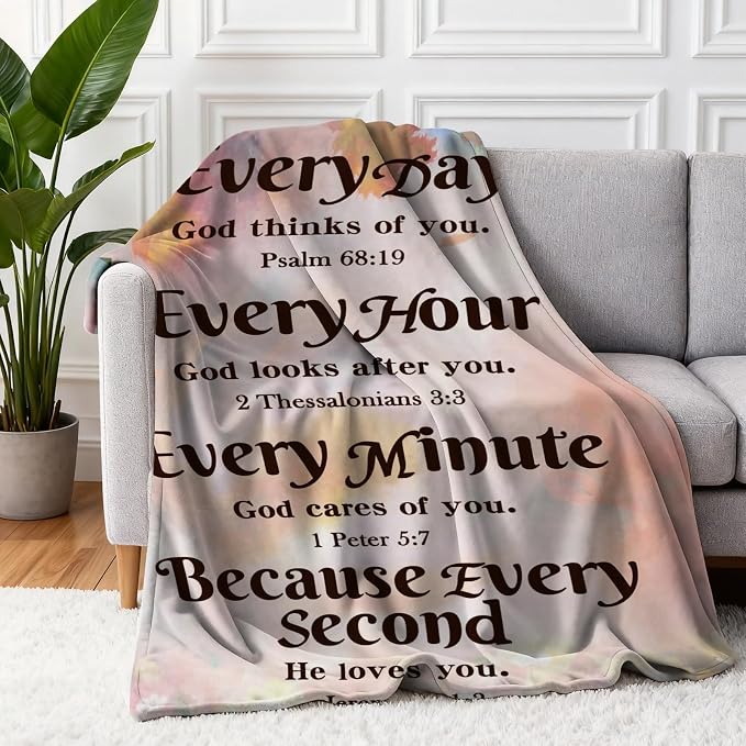 COMFAR Christian Inspirational Soft Throw Blanket - Faith and Spiritual Gift for Women, Men, Adults, Kids - Personalized Religious 50"x 60" Blanket