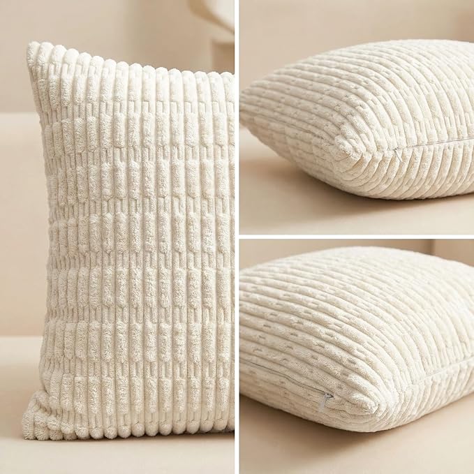 JMGBird Boho Pillows Cream Throw Pillows with Inserts Included | 18x18 Accent Pillows Decorative Pillows, inserts & covers Throw Pillows inserts for Couch