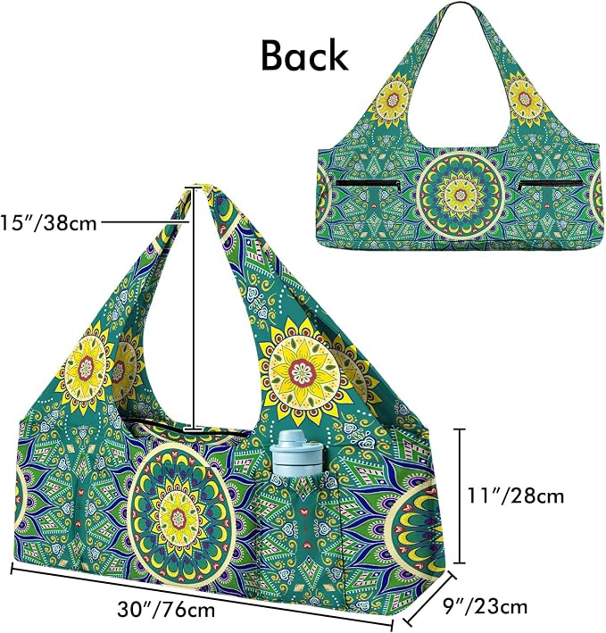 Yoga Mat Bag Large Yoga Bag and Carrier with Strap Zipper and Pockets Fits All Your Stuff Yoga Tote Pilates Bags for Women Fit Most Size Mats