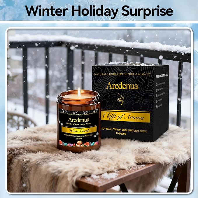 Warm Cashmere Scented Candle – Cozy Cashmere & Soft Vanilla Clean Scent, Soy Candles for Home Scented, 50 Hours Burn Time Long Lasting Candle for Relaxation - 7oz Aromatherapy Candles