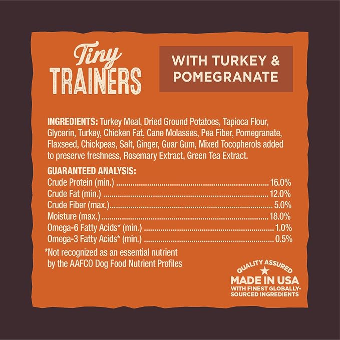 Wellness CORE Tiny Trainers Dog Treats,Natural,Training Treat,Grain Free,Turkey & Pomegranate (6 Ounce Bag),(Pack of 2)