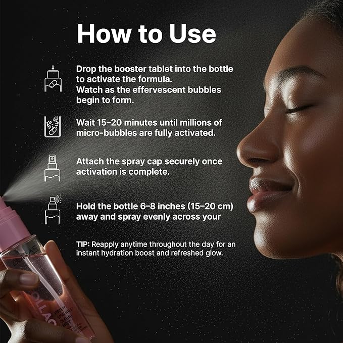 Auras Glutathione Brightening Face Mist K-Beauty | Fresh-Activated K-Beauty Spray Serum for Dull, Dry Skin, Hydrating Antioxidant Korean Skincare Serum & Setting Mist- 3.4 fl oz