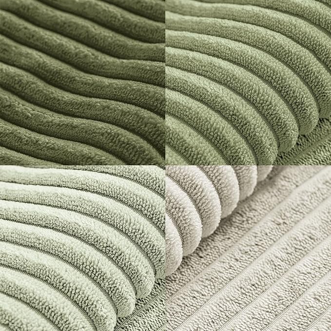 MIULEE Summer Light Green Decorative Throw Pillow Covers 18x18 Inch Set of 4 Boho Farmhouse Cushion Covers Mordern Classic Pillow Cases Soft Corduroy Gradient Home Decor for Couch Sofa Living Room Bed