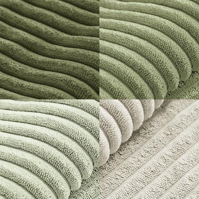 MIULEE Summer Light Green Decorative Throw Pillow Covers 20x20 Inch Set of 4 Boho Farmhouse Cushion Covers Mordern Classic Pillow Cases Soft Corduroy Gradient Home Decor for Couch Sofa Living Room Bed