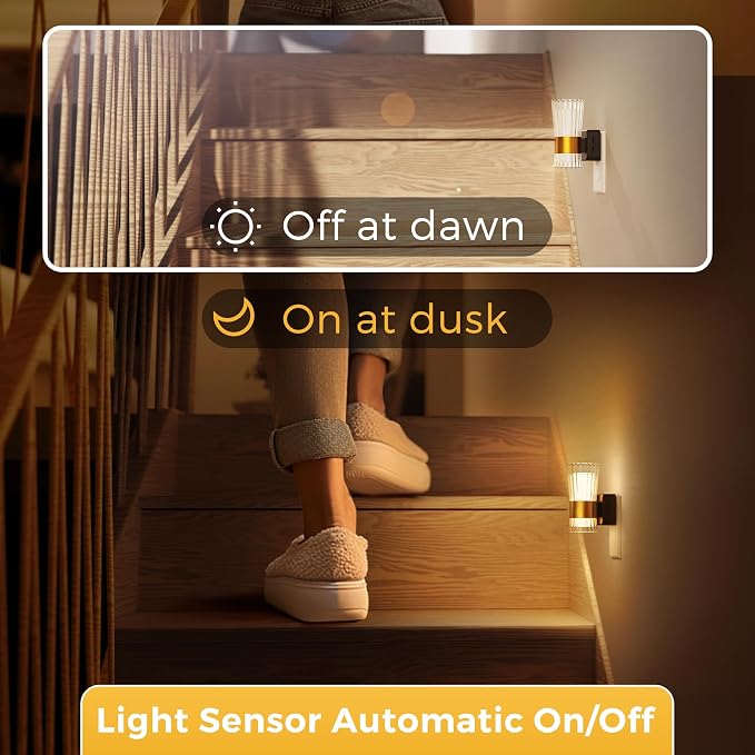 L LOHAS LED Night Light Night Lights Plug into Wall 3000K Soft Warm 0-100LM | Adjustable Modern Night Lights, Automatic Nightlights Pulg in with Dusk to Dawn Sensor for Rooms Bathroom Hallway Decor