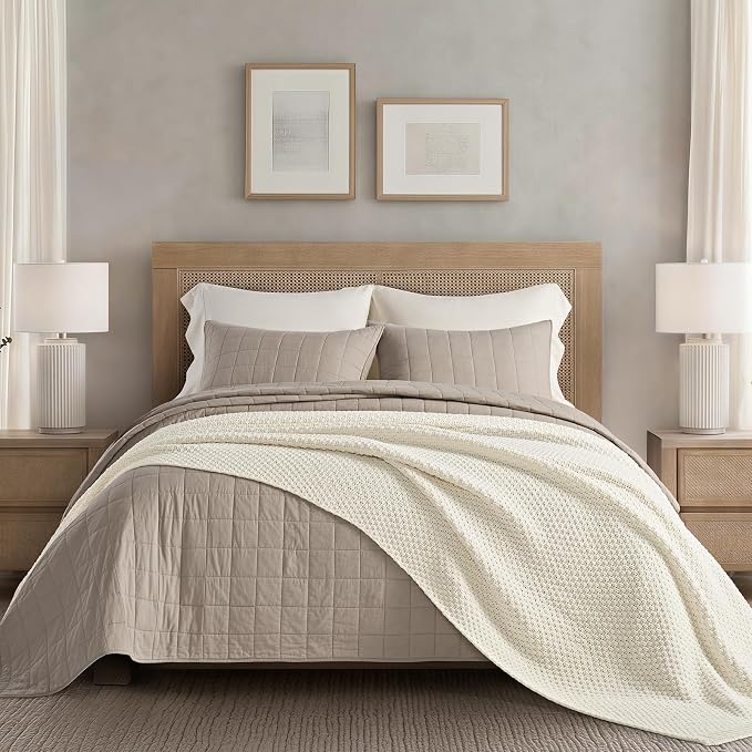 EVERGRACEHOME Chunky Chenille Knit Throw Blanket, 90 x 90, Ivory White | Sculpted Moss Stitch, Chic Modern Farmhouse, All-Season Warmth, OEKO-TEX® Certified, Oversized Queen for Couch, Bed, Sofa