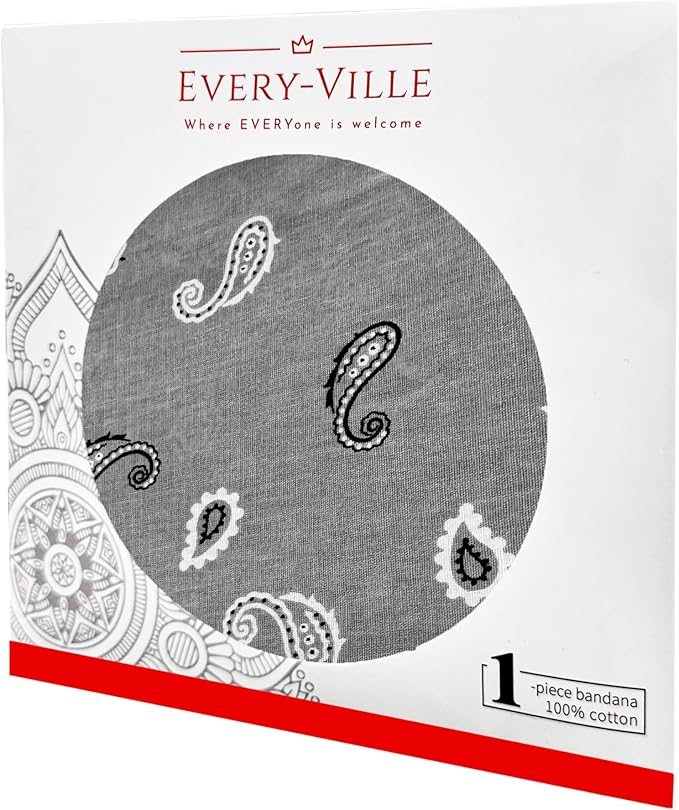 Gift Packaging Bandana for Men Women - 100% Cotton, Paisley, 22x22 In, 1 Pack - Large Bandanna Handkerchief Cowboy Hanky