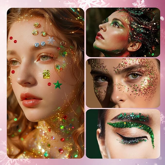 Gold Body Glitter Stick, Holographic Sparkling Sequins Neon Outfit Party Super Sparkly Face Paint Rave Festival Accessories Glitter Gel Makeup