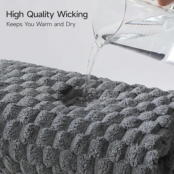 REDKISS 4 Pack Charcoal Gray Microfiber Bath Towels - Large Shower Towels Set for Bathroom, Super Absorbent Towel Set of 4 Lagre, Quick Dry Bathroom Towel for Spa, Gym,Travel, Lint Free, Ultra Soft