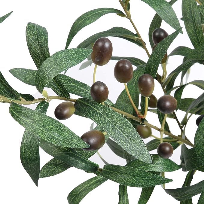 SHACOS 4 PCS 28 inch Artificial Olive Branches for Vases Greenery Olive Stems Faux Tree Branch Twig for Home Wedding Shop Office Garden Decor DIY Floral Crafts
