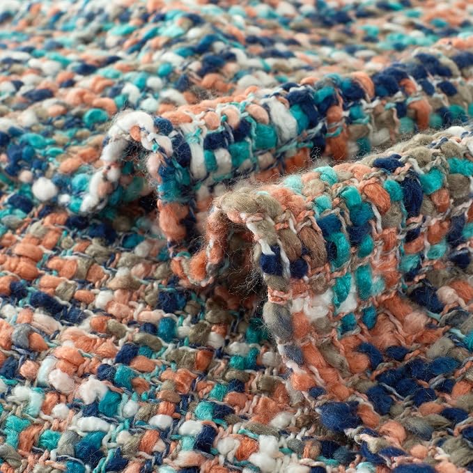 Multi-Color Cable Woven Throw Blanket for Couch - 50"X60" | Multicolored Boho Style,Super Soft Warm Cozy Chunky Blankets with Decorative Tassels for Bed and Sofa,Pink