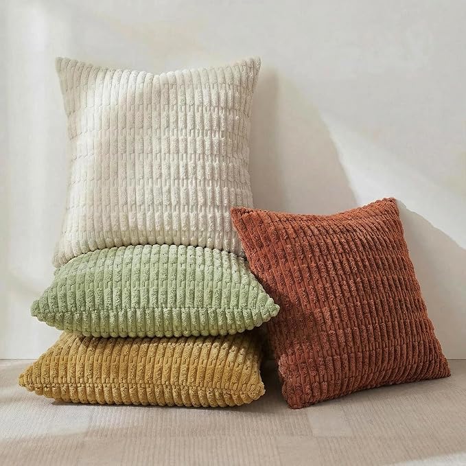 Fancy Homi 4 Packs Decorative Throw Pillow Covers for Living Room Couch Bed, Modern Farmhouse Boho Home Décor Accent Cushion Case, 14" x 14", Fall