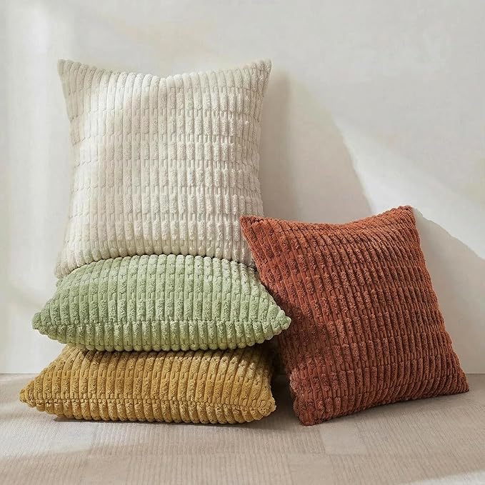 Fancy Homi 4 Packs Decorative Throw Pillow Covers for Living Room Couch Bed, Modern Farmhouse Boho Home Décor Accent Cushion Case, 28" x 28", Fall