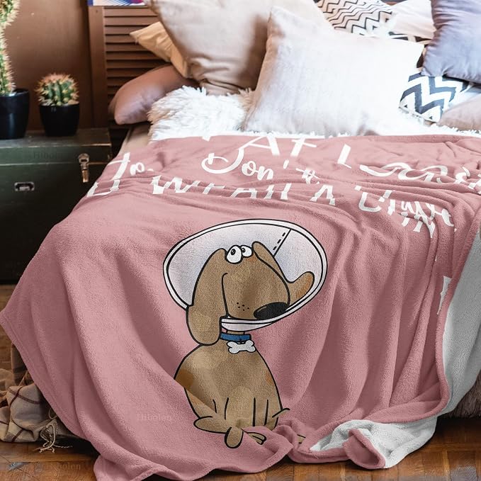 Get Well Gifts for Women/Men After Surgery Pink Blanket 60"x80" | Feel Better/Get Well Soon Gifts for Women, Surgery Recovery Gift for Men, at Least You Dont Have to Wear A Cone