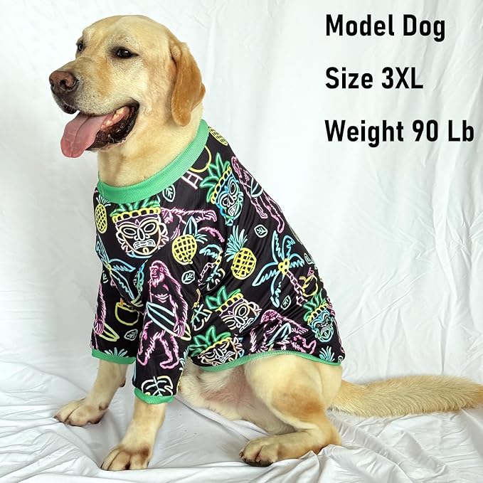 Dog T Shirts with Fluorescence Orangutan Pattern Printed Pet Shirt Softable Pajamas for Large Dogs,Orangutan XL
