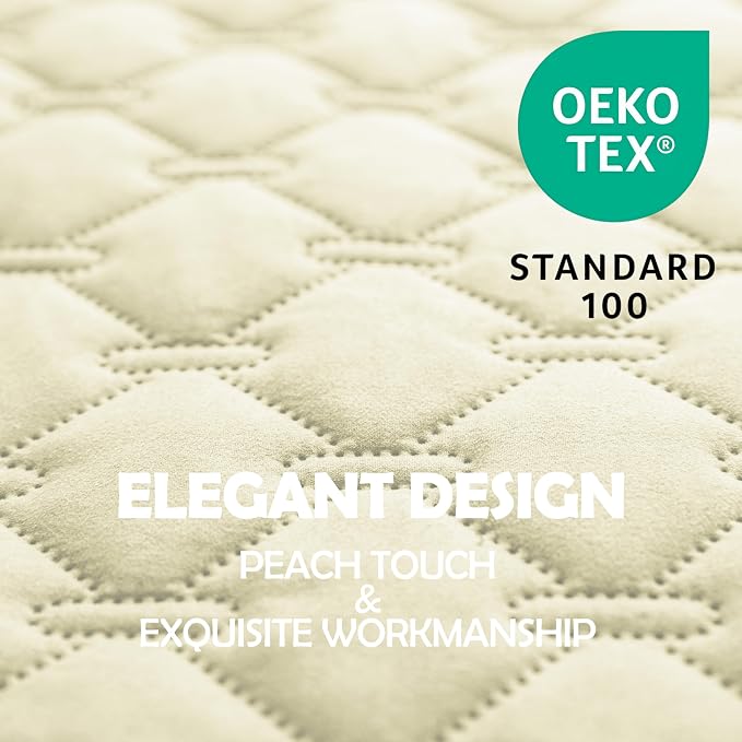 gogobunny Waterproof Dog Blankets for Large Dogs, Pet Bed Cover Breathable | Washable Pee Pads, Quilted Throw Blanket, Furniture Protector for Couch Sofa Bed Car, 82x82 Inch Dark/Light Cream