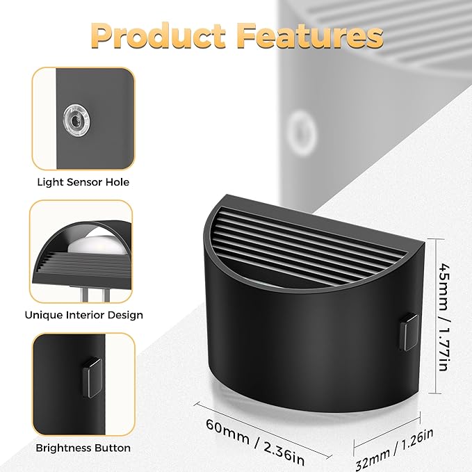Night Light, Night Lights Plug into Wall, Adjustable, 3000K | 3 Level Brightness Adjustable Night Light, Dusk to Dawn Sensor, Nightlights for Adults, Bedroom, Bathroom, Hallway, 2 packs