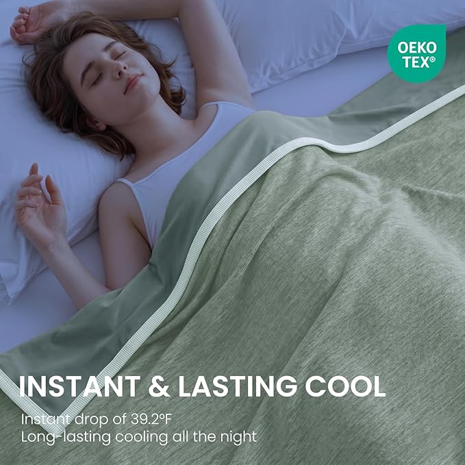 Cooling Blanket(60"x90"Twin Size)for Night Sweats Absorbs Heat to Keep Adults, Children Cool on Warm Nights, Q-Max 0.5 Cooling blankets for Hot Sleepers, Ultra-Cool Lightweight Blanket for Bed | Absorbs Heat Cold Summer Blanket for Night Sweats & Menop...
