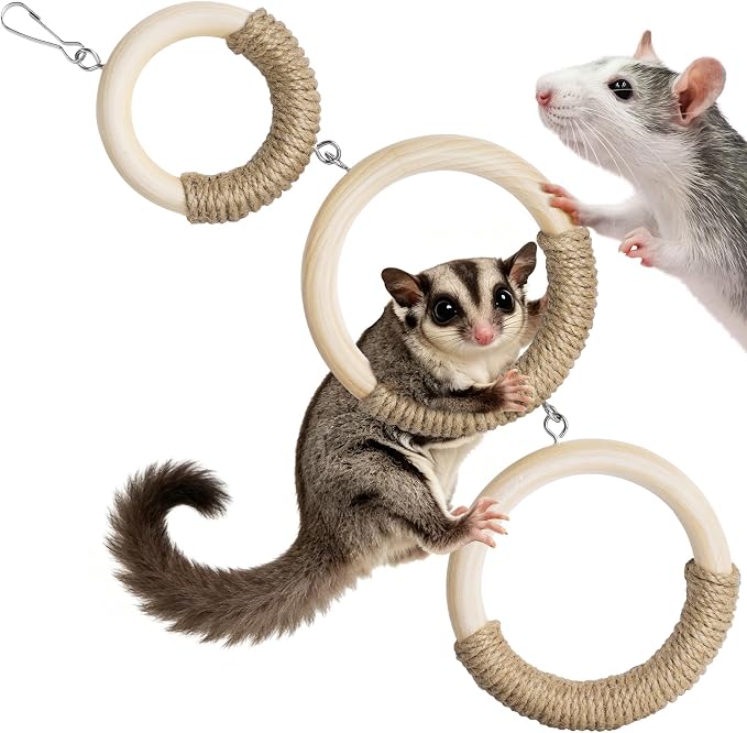 Mygeromon Sugar Glider Toys Climbing Ring Rat Cage Accessories