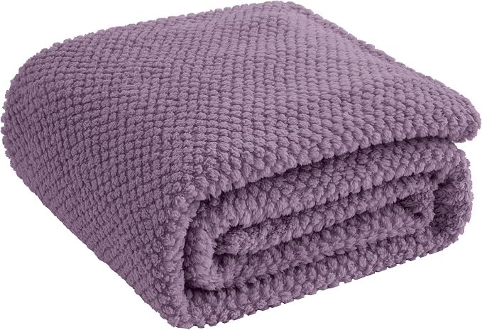 Purple 300GSM Fleece Throw Blanket for Couch Sofa Bed, 60x80 Soft Cozy Flannel Blankets, Lightweight Fuzzy Fluffy Throws for Women