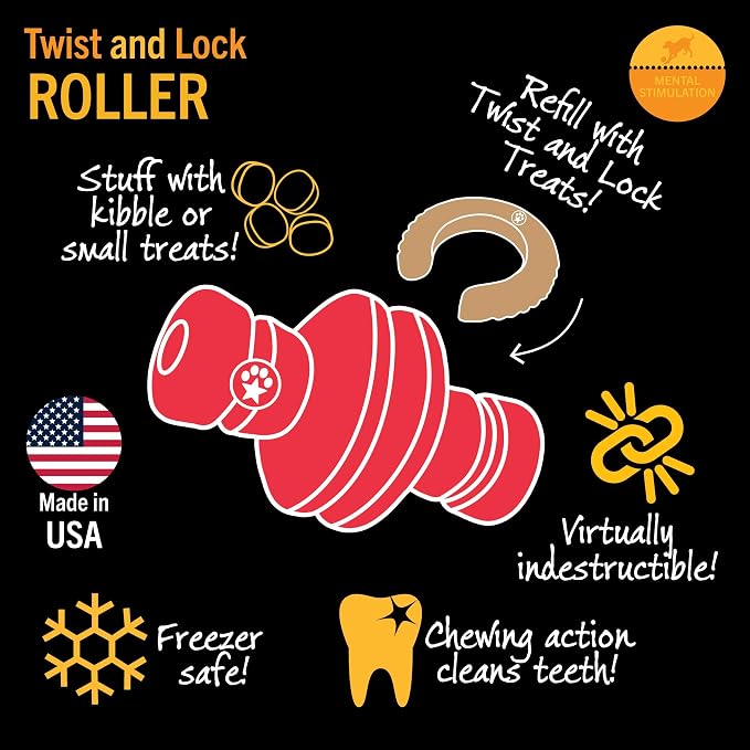 Starmark Twist and Lock Roller Interactive Dog Chew Toy