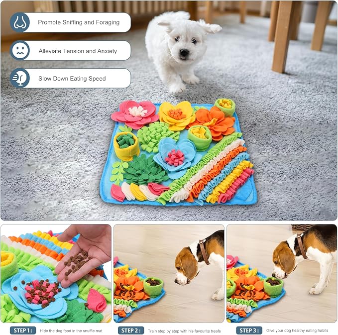 Snuffle Mat for Dogs, 15.4in Felt Wool for Small/Medium Pet Puzzle