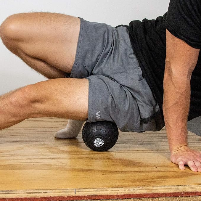 SERIOUS STEEL FITNESS 5" Foam Massage Ball - Deep Tissue Muscle Knot Release Tool - Back, Legs, Shoulders, and More (5" Inch Black Massage Ball)