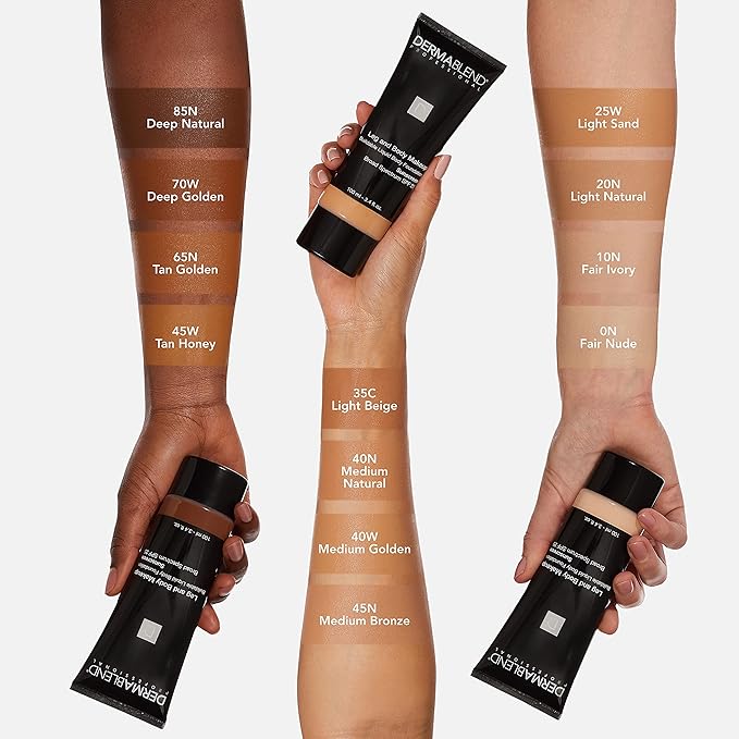 Dermablend Leg and Body Makeup Foundation with SPF 25, 20N Light Natural, 3.4 Fl. Oz.