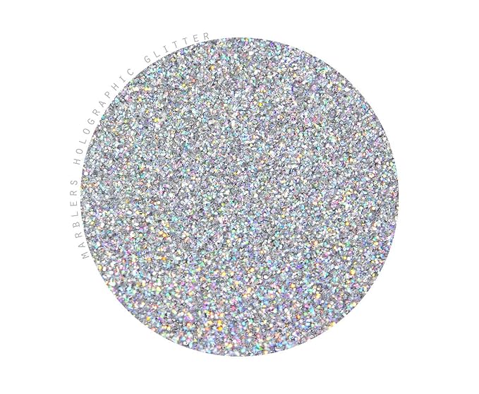 MARBLERS Holographic Face & Body Glitter [Holo Silver] 0.18oz (5g) | Fine | Non-Toxic | Vegan | Cruelty-Free | Festival, Rave & Party Makeup | Eye, Hair, Nail Polish, Eyeshadow | Nail Art | Gel Nail