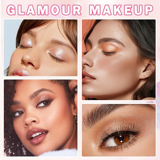 Glitter Eyeshadow Metallic Silver Single Eyeshadow,Ultra Fine Shimmer Eyeshadow Lightweight Sparkling Blendable Formula,Daily Multiuse Glossy Eyes Makeup (12 Cold Brew)